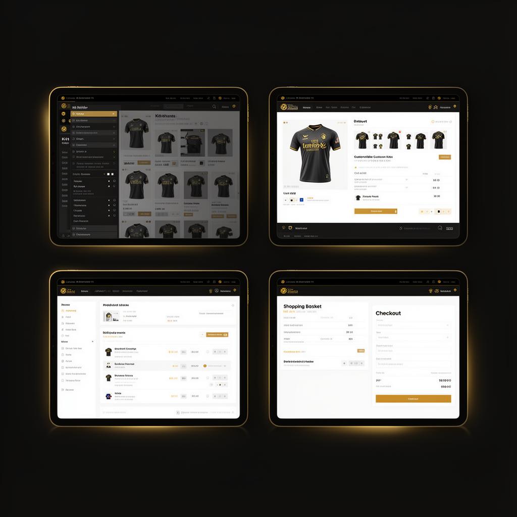 Live demo store showing kit builder, product page, basket and checkout — ecommerce infrastructure for custom sportswear brands