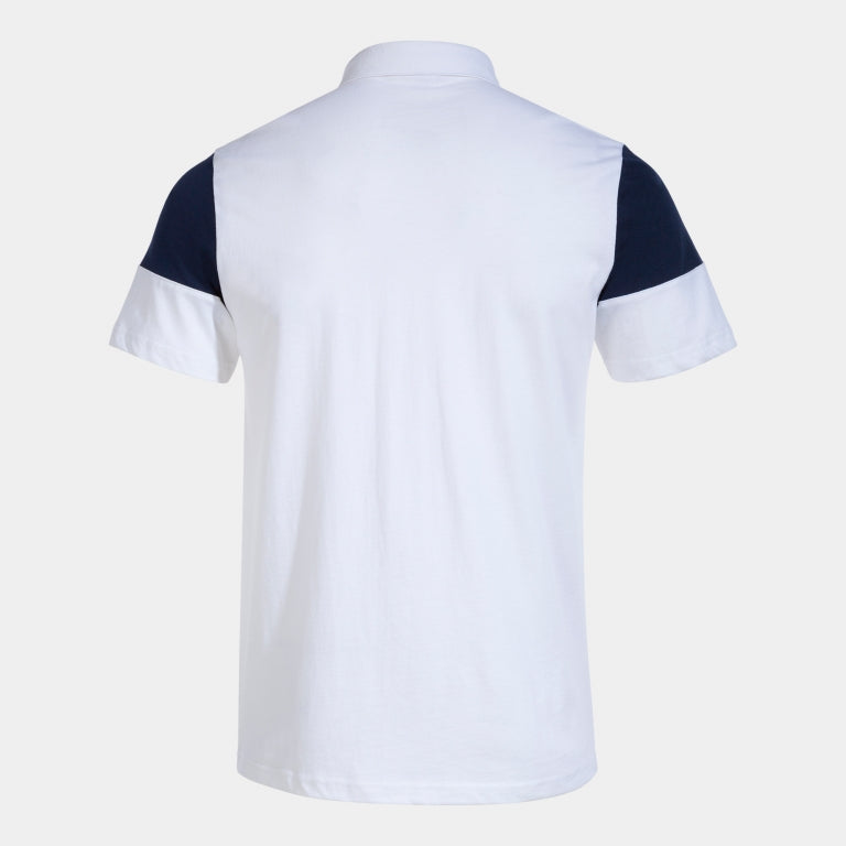 Joma Crew V Cotton Polo (White/Dark Navy)