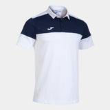 Joma Crew V Cotton Polo (White/Dark Navy)