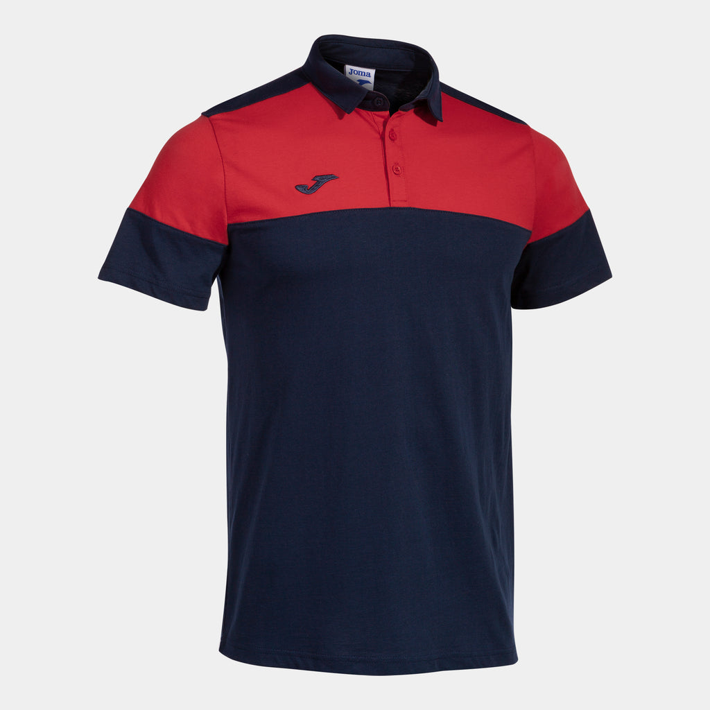 Joma Crew V Cotton Polo (Dark Navy/Red)