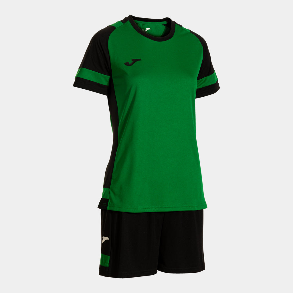 Joma Lider Ladies Shirt/Short Set (Green Medium/Black)