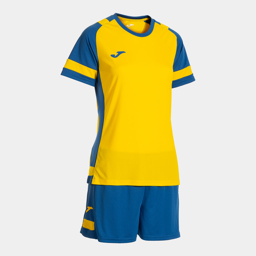 Joma Lider Ladies Shirt/Short Set (Yellow/Royal)