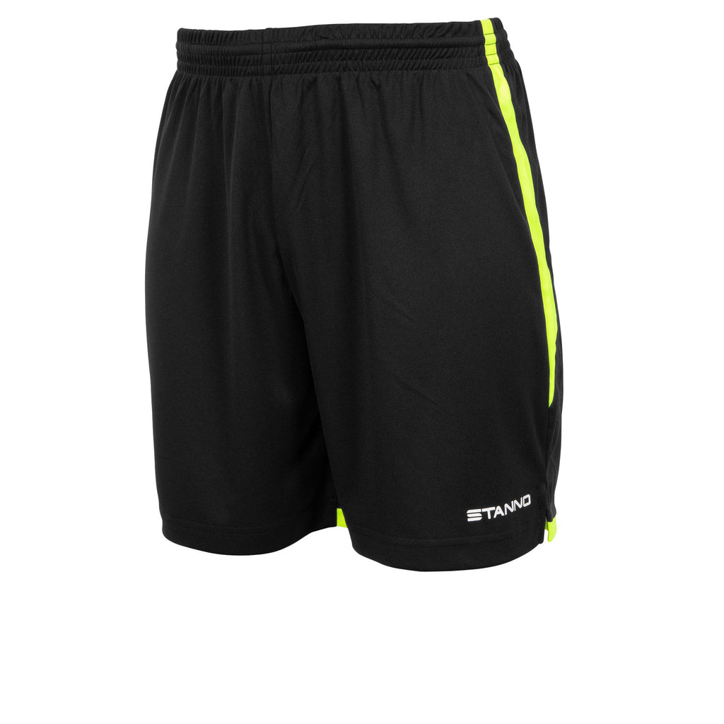 Stanno Focus II Football Shorts (Black/Neon Yellow)