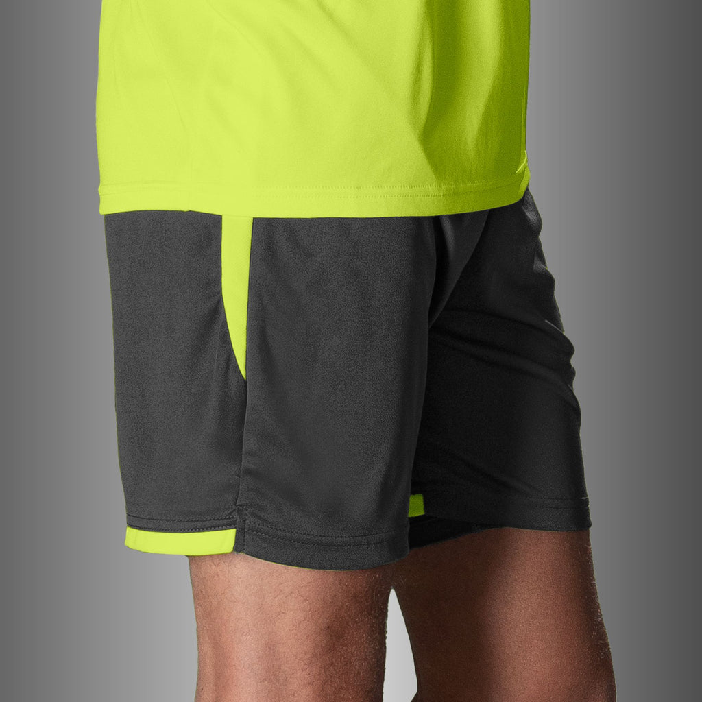 Stanno Focus II Football Shorts (Black/Neon Yellow)