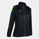 Joma Trivor Ladies Rain Jacket (Black/Green Fluor)