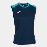 Joma Eco Championship Sleeveless Ladies Tee (Dark Navy/Turquoise)