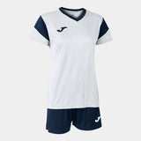 Joma Phoenix Ladies Shirt/Short Set (White/Dark Navy)