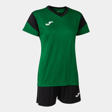 Load image into Gallery viewer, Joma Phoenix Ladies Shirt/Short Set (Green Medium/Black)