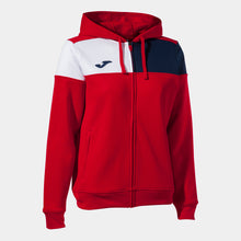 Load image into Gallery viewer, Joma Crew V Ladies Hoodie Jacket (Red/Dark Navy/White)