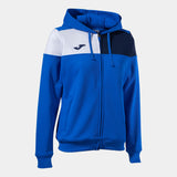 Joma Crew V Ladies Hoodie Jacket (Royal/Dark Navy/White)