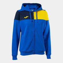 Load image into Gallery viewer, Joma Crew V Ladies Hoodie Jacket (Royal/Yellow/Dark Navy)