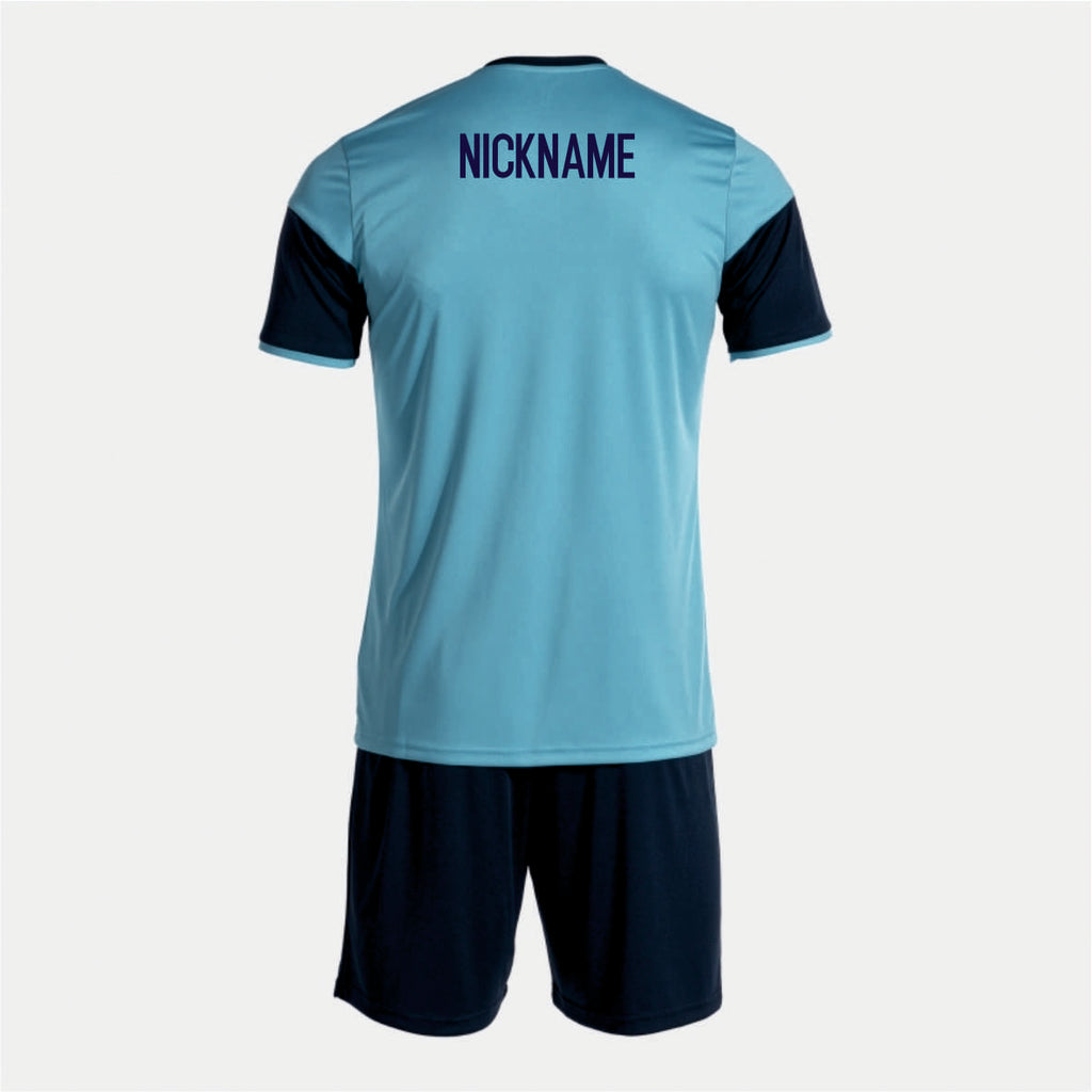 Rees Sports Football Fundamentals Joma Danubio III Shirt/Short Set (Turquoise Fluor/Dark Navy)