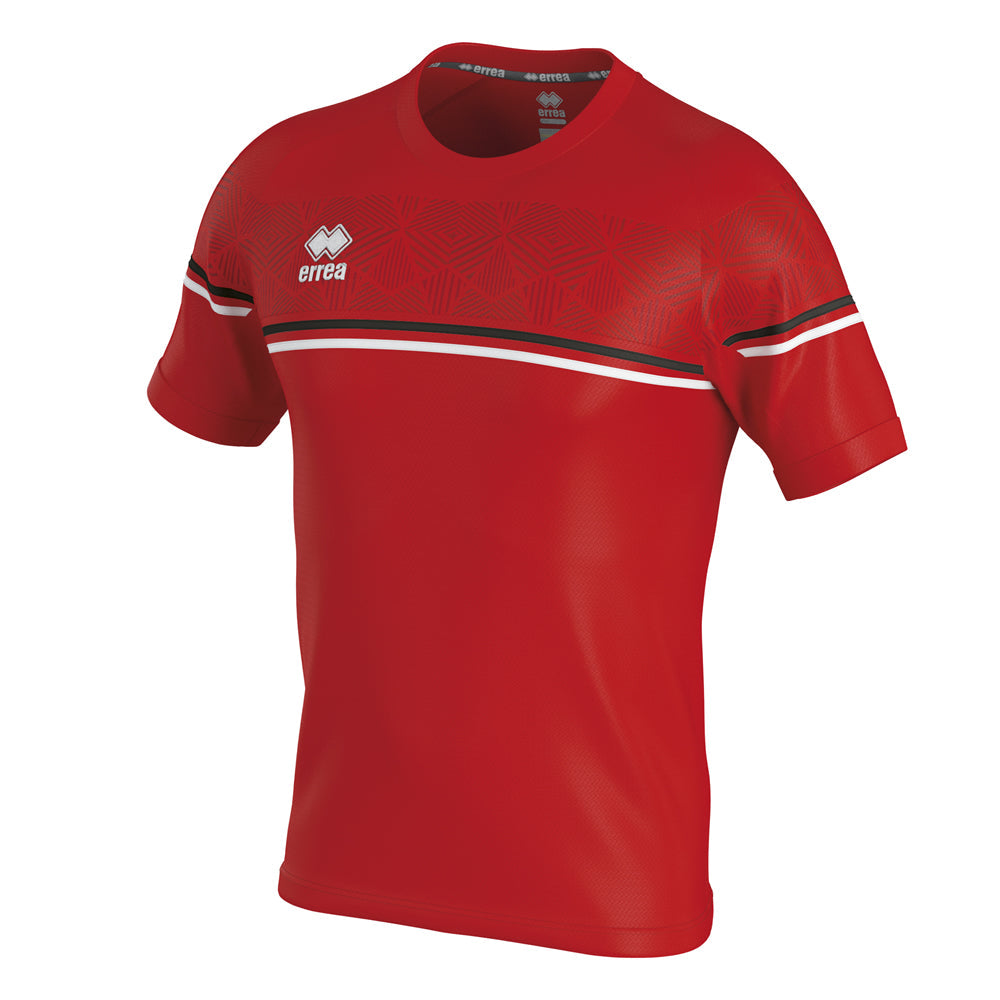 Errea Diamantis Short Sleeve Shirt (Red/Black/White)