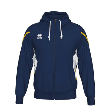 Errea Clancy Full Zip Hooded Top (Navy/White/Yellow)