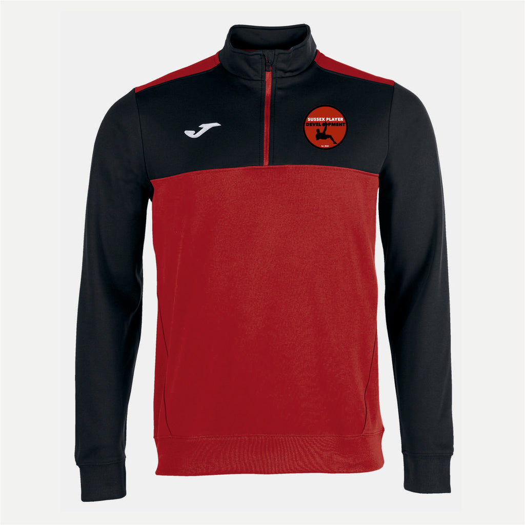 Sussex Player Development PLAYERS Joma Winner 1/4 Zip Midlayer (Red/Black)