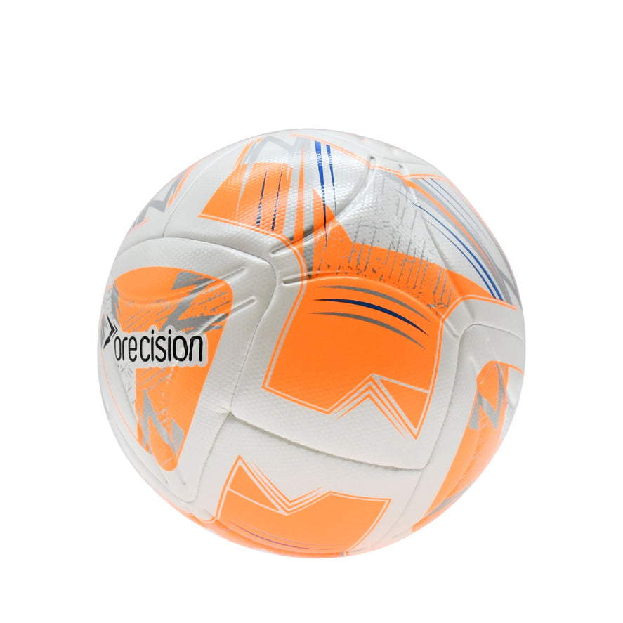 Precision Nueno FIFA Quality Pro Match Football (White/Fluo Orange/Blue/Silver)