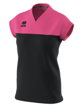 Load image into Gallery viewer, Errea Bessy Short Sleeve Shirt (Black/Fuchsia Fluo)