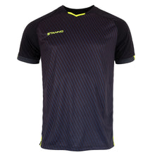 Load image into Gallery viewer, Stanno Volt SS Football Shirt (Black/Anthracite/Neon Yellow)