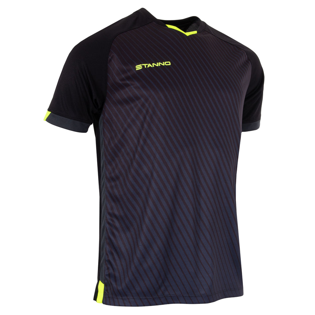 Stanno Volt SS Football Shirt (Black/Anthracite/Neon Yellow)