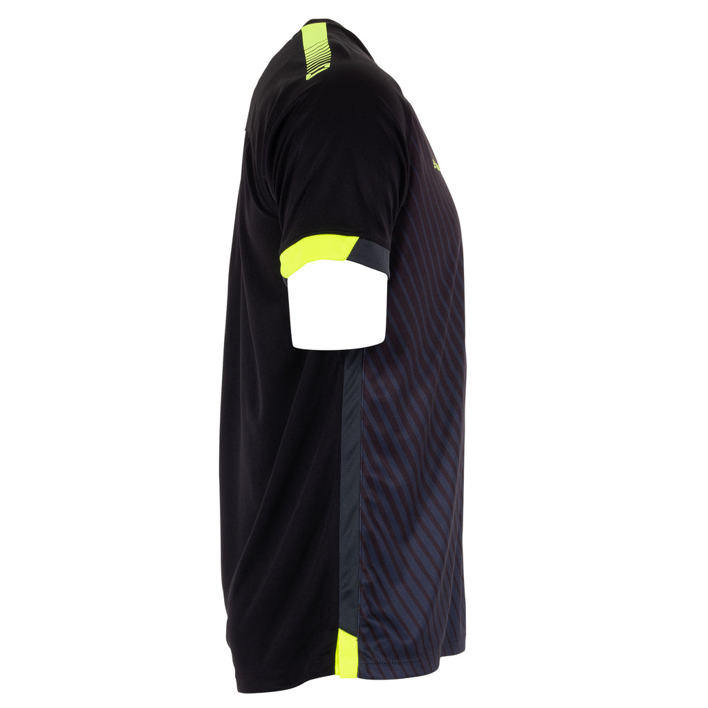 Stanno Volt SS Football Shirt (Black/Anthracite/Neon Yellow)