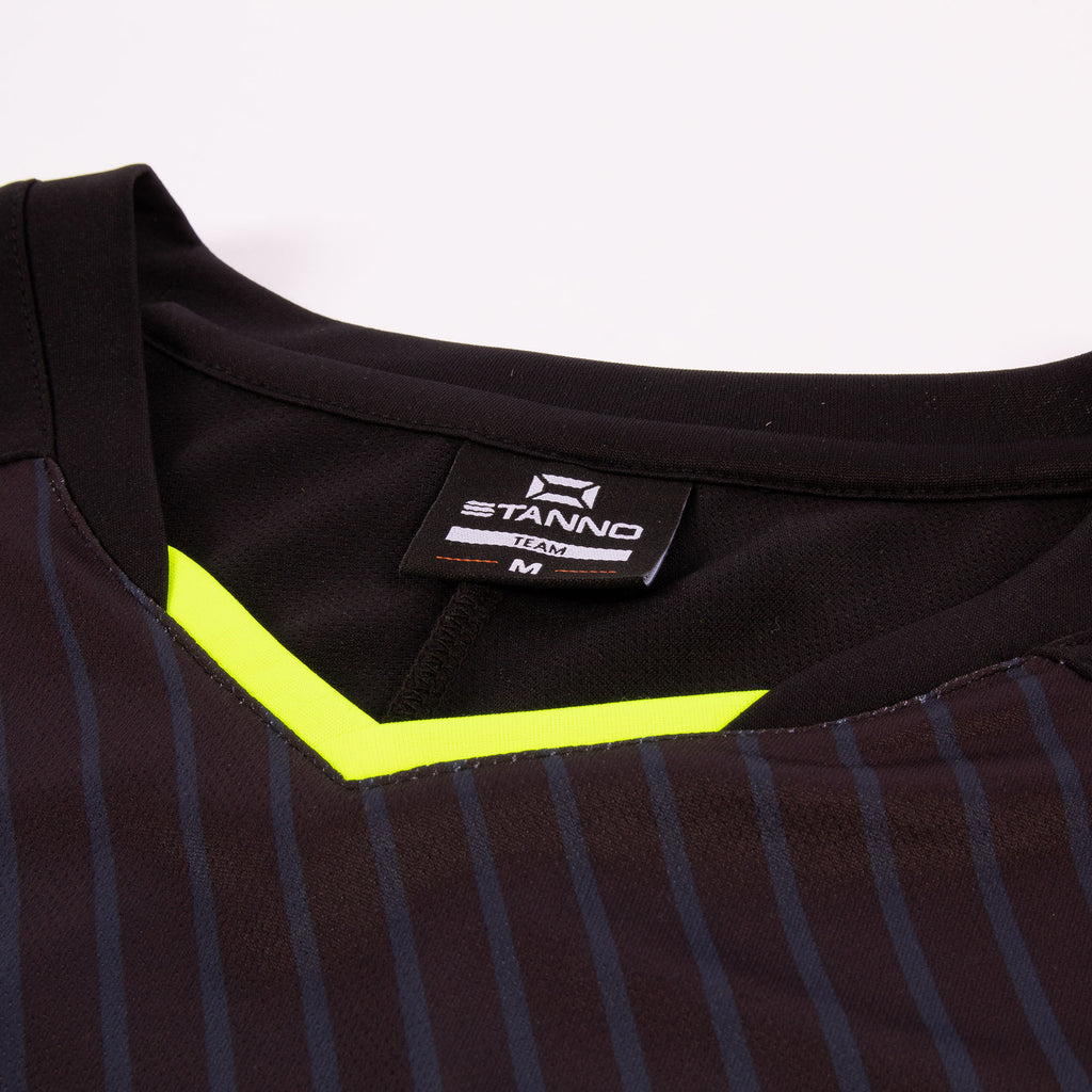 Stanno Volt SS Football Shirt (Black/Anthracite/Neon Yellow)